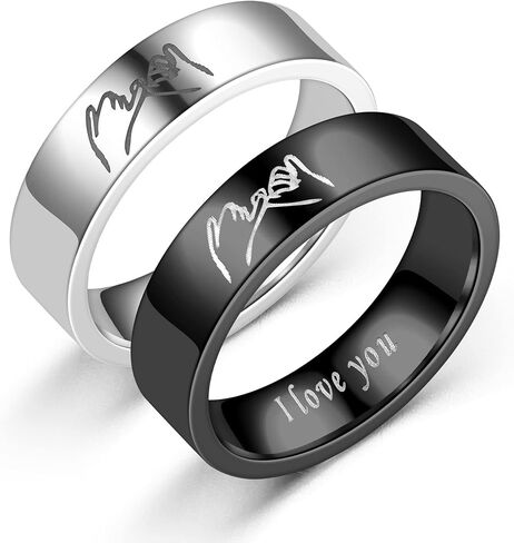 Matching Rings for Couples Promise Ring Couples Rings for Him and Her Set Trendy Jewelry Gifts 2025 in Kuwait