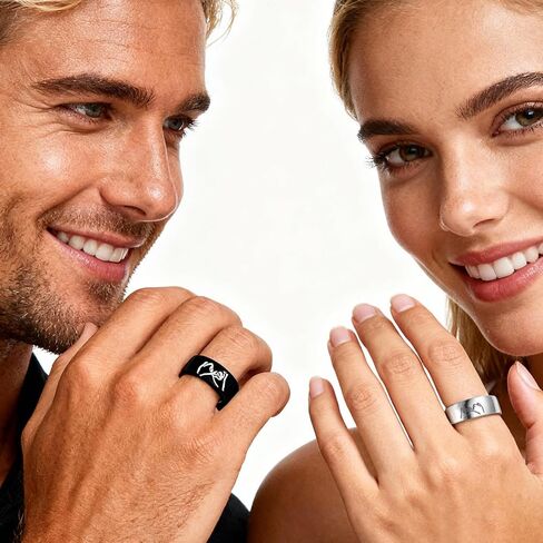 Matching Rings for Couples Promise Ring Couples Rings for Him and Her Set Trendy Jewelry Gifts 2025 in Kuwait
