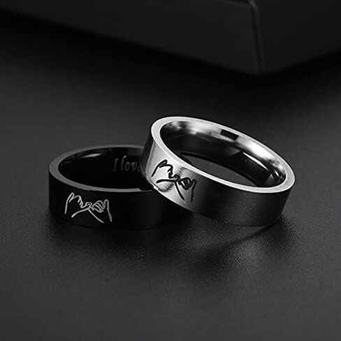 Matching Rings for Couples Promise Ring Couples Rings for Him and Her Set Trendy Jewelry Gifts 2025 in Kuwait
