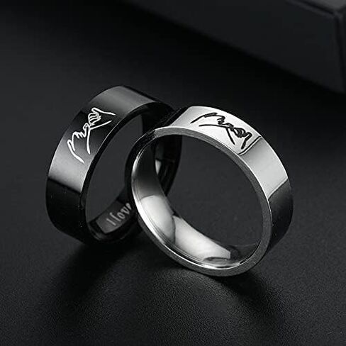 Matching Rings for Couples Promise Ring Couples Rings for Him and Her Set Trendy Jewelry Gifts 2025 in Kuwait