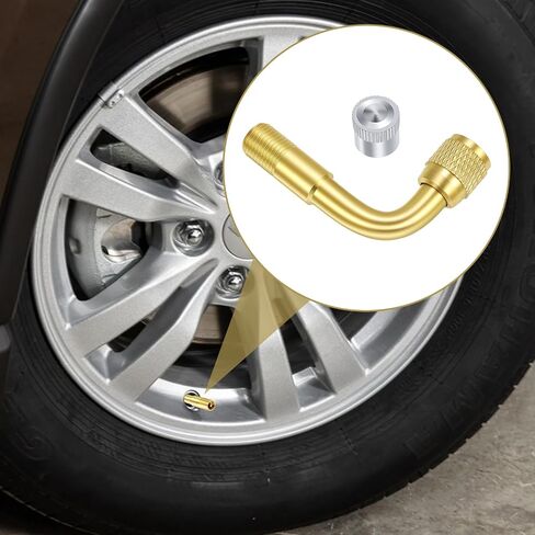 4 Pcs Valve Stem Extenders - 90 Degree Universal Brass Tire Valve Extension Adaptor for Passenger Cars, Bicycles, Motorcycles, RV, Trailers in Saudi Arabia