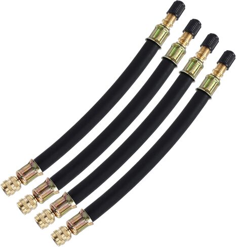 X AUTOHAUX 4pcs Tire Valve Extension Stem Adaptor Tool Flexible Dual Valve Stem Extender Pipes 18cm / 7.1" for Car Truck Bike Trailer RV Portable Air Compressor in Saudi Arabia