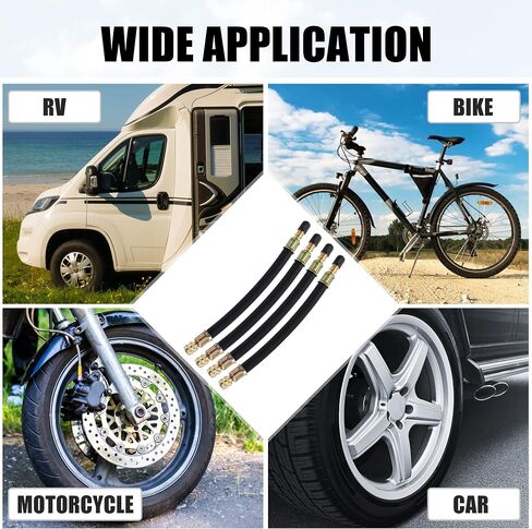 X AUTOHAUX 4pcs Tire Valve Extension Stem Adaptor Tool Flexible Dual Valve Stem Extender Pipes 18cm / 7.1" for Car Truck Bike Trailer RV Portable Air Compressor in Saudi Arabia