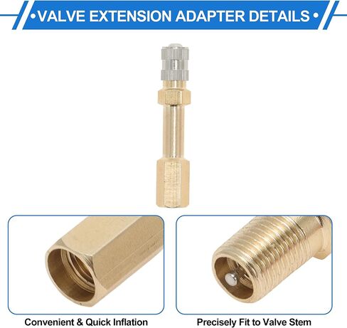 1Set 50mm Tire Valve Extension with Dust-Resist Cap Universal Nickel Plated 180 Degree Tyre Valve Stem Extender for Car Motorcycle RV Truck Bike in Saudi Arabia