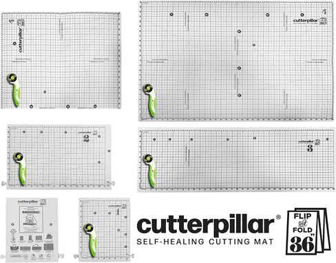 بساط القطع القابل للطي والشفاء الذاتي من CutterPillar - بساط 5 في 1 لمشاريع النسيج والخياطة - سهولة السفر والتخزين - 9 بوصة × 12 بوصة إلى 24 بوصة × 36 بوصة in Kuwait