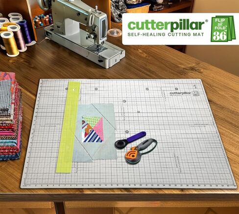 بساط القطع القابل للطي والشفاء الذاتي من CutterPillar - بساط 5 في 1 لمشاريع النسيج والخياطة - سهولة السفر والتخزين - 9 بوصة × 12 بوصة إلى 24 بوصة × 36 بوصة in Kuwait