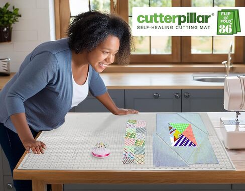 بساط القطع القابل للطي والشفاء الذاتي من CutterPillar - بساط 5 في 1 لمشاريع النسيج والخياطة - سهولة السفر والتخزين - 9 بوصة × 12 بوصة إلى 24 بوصة × 36 بوصة in Kuwait