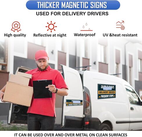 3 Pack Delivery Vehicle Car Magnet,Black Delivery Driver Magnetic Signs Delivery Carrier Magnets for Cars, SUV, Trucks, Reflective Waterproof (2×12"×8"，1×12"×3") in Saudi Arabia