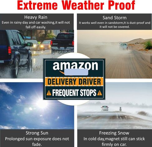 3 Pack Delivery Vehicle Car Magnet,Black Delivery Driver Magnetic Signs Delivery Carrier Magnets for Cars, SUV, Trucks, Reflective Waterproof (2×12"×8"，1×12"×3") in Saudi Arabia