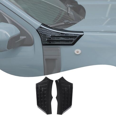 Car Hood Fender Vent Decorative Cover Trim Compatible with Ford Maverick 2022-2025 Front Hood Side Cowl Body Armor Outer Cowl Covers Side Corner Guards Accessories (Matt Black) in Saudi Arabia