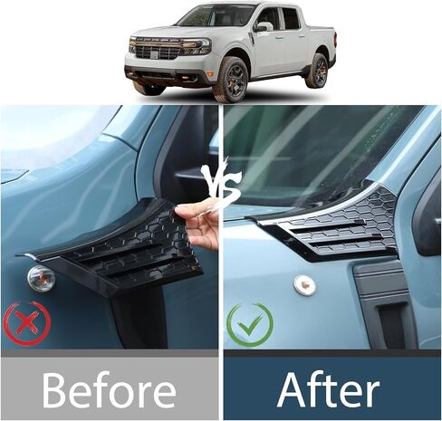 Car Hood Fender Vent Decorative Cover Trim Compatible with Ford Maverick 2022-2025 Front Hood Side Cowl Body Armor Outer Cowl Covers Side Corner Guards Accessories (Matt Black) in Saudi Arabia