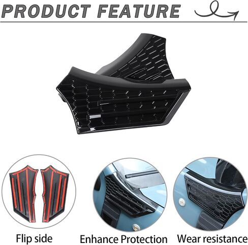 Car Hood Fender Vent Decorative Cover Trim Compatible with Ford Maverick 2022-2025 Front Hood Side Cowl Body Armor Outer Cowl Covers Side Corner Guards Accessories (Matt Black) in Saudi Arabia
