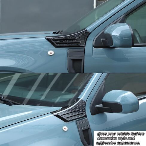 Car Hood Fender Vent Decorative Cover Trim Compatible with Ford Maverick 2022-2025 Front Hood Side Cowl Body Armor Outer Cowl Covers Side Corner Guards Accessories (Matt Black) in Saudi Arabia