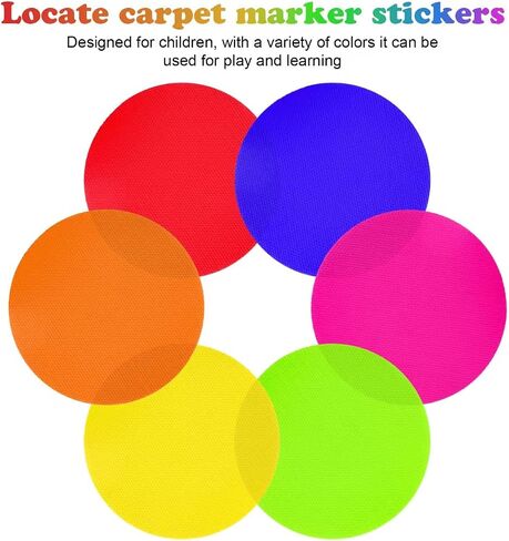 36 Pcs Carpet Spot Markers, 4 Inch 6 Colors Carpet Dots for Classroom, Durable Floor Dots, Sit Spots for Home, Gym Agility Training, Kindergarten & Teacher Classroom Decor Supplies in Saudi Arabia