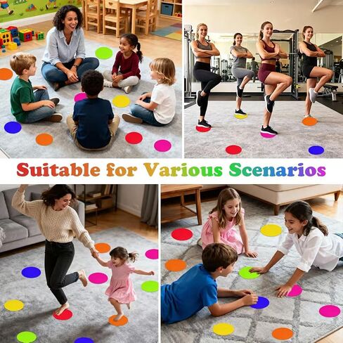 36 Pcs Carpet Spot Markers, 4 Inch 6 Colors Carpet Dots for Classroom, Durable Floor Dots, Sit Spots for Home, Gym Agility Training, Kindergarten & Teacher Classroom Decor Supplies in Saudi Arabia