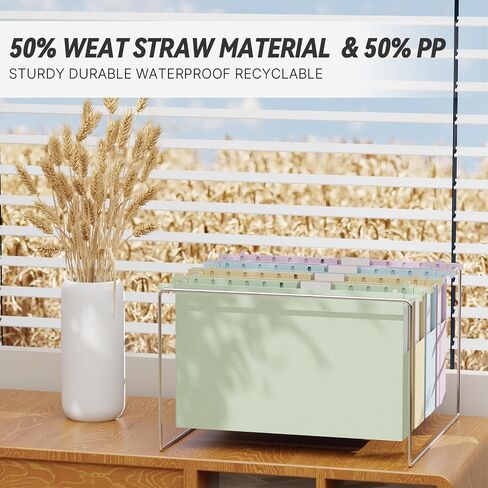 Extra Capacity Plastic Hanging File Folders Legal Size,Heavy Duty 2 Inch Expansion,12 Pack Wheat Straw Filing Cabinet Folders with Adjustable Tabs,File Organizer for Bulky Files (Morandi) in Saudi Arabia