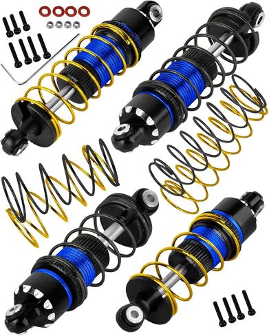 جزء ترقية الصدمات RC لـ L0S1 1/24 Micro-B 2S 2WD، 1/28 Micro-T 2S 2WD، ممتص الصدمات الأمامي المعدني، أسود مع تيتانيوم in Kuwait