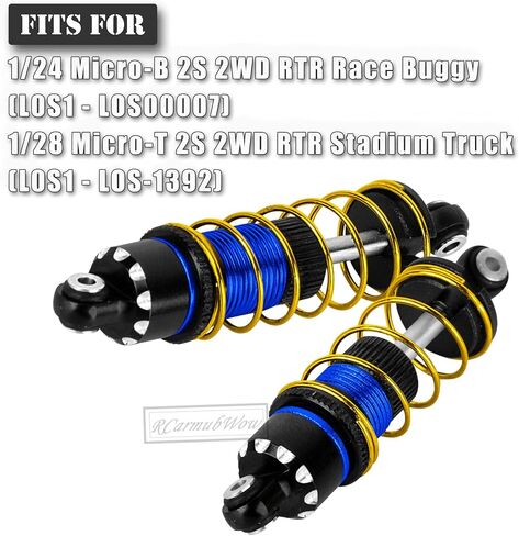 جزء ترقية الصدمات RC لـ L0S1 1/24 Micro-B 2S 2WD، 1/28 Micro-T 2S 2WD، ممتص الصدمات الأمامي المعدني، أسود مع تيتانيوم in Kuwait