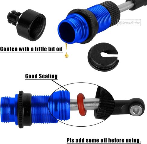 جزء ترقية الصدمات RC لـ L0S1 1/24 Micro-B 2S 2WD، 1/28 Micro-T 2S 2WD، ممتص الصدمات الأمامي المعدني، أسود مع تيتانيوم in Kuwait