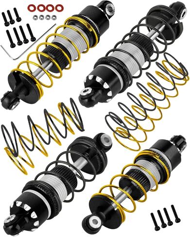 جزء ترقية الصدمات RC لـ L0S1 1/24 Micro-B 2S 2WD، 1/28 Micro-T 2S 2WD، ممتص الصدمات الأمامي المعدني، أسود مع تيتانيوم in Kuwait