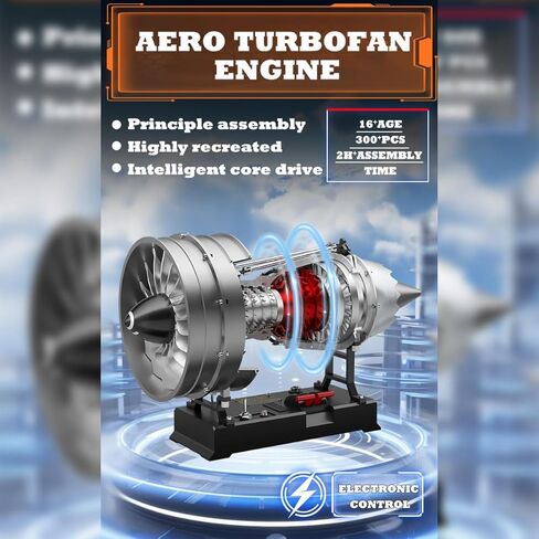 Turbofan Engine Model Kits That Runs, DM121-1/12 Scale 300+ PCS Dual Spool Cutaway Turbofan Aviation Turbojet Aircraft Build Your Own Jet Engine Kit That Works for Adults in Saudi Arabia