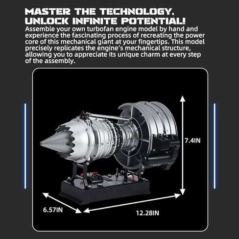 Turbofan Engine Model Kits That Runs, DM121-1/12 Scale 300+ PCS Dual Spool Cutaway Turbofan Aviation Turbojet Aircraft Build Your Own Jet Engine Kit That Works for Adults in Saudi Arabia