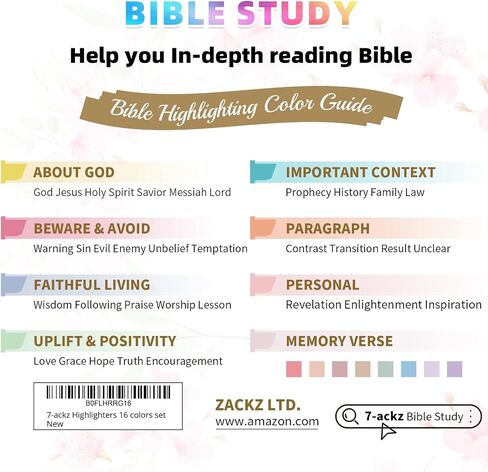 Pastel Bible Highlighter Markers 16 Pack, No Bleed, Cute Aesthetic Highlighters Assorted Colors Dry Quickly for Bible Study Journaling, Textbook Motivational Gift for Christians, Friends in Saudi Arabia