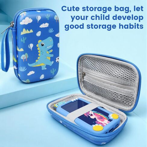 Kids Smart Phone, Christmas Birthday Gifts Dinosaur Child Play Phone for Boys 3-10, 2.8" Touchscreen HD Dual Camera Cell Phone for Kids,Travel Toy Preschool Learning Education Toy，32GB Card & Bag in Saudi Arabia