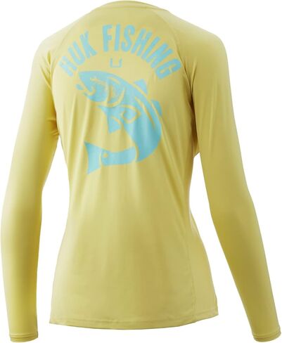 HUK womens Pursuit Long Sleeve Shirt|Performance + Sun Protection Shirt, Roy Troy - Deep Ocean Blue, Medium US in Saudi Arabia