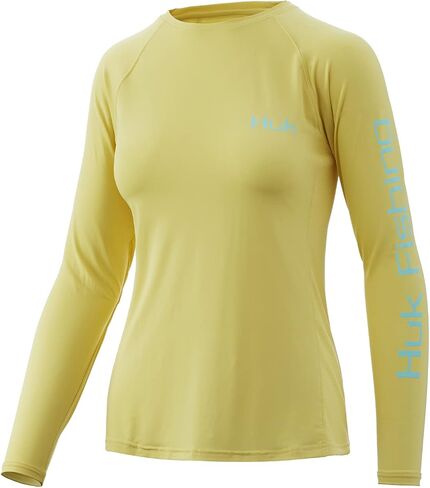 HUK womens Pursuit Long Sleeve Shirt|Performance + Sun Protection Shirt, Roy Troy - Deep Ocean Blue, Medium US in Saudi Arabia