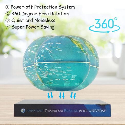 6" Magnetic Levitation Floating Globe Lamp Anti Gravity 360 Rotating Levitating Globe with LED Light Home Office Desk Decor Creative Birthday Christmas Gifts in Saudi Arabia