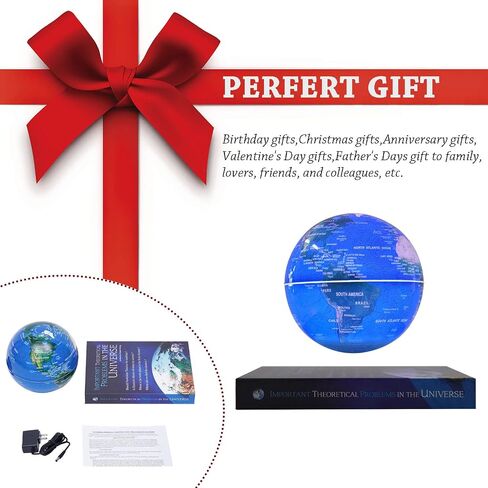 6" Magnetic Levitation Floating Globe Lamp Anti Gravity 360 Rotating Levitating Globe with LED Light Home Office Desk Decor Creative Birthday Christmas Gifts in Saudi Arabia