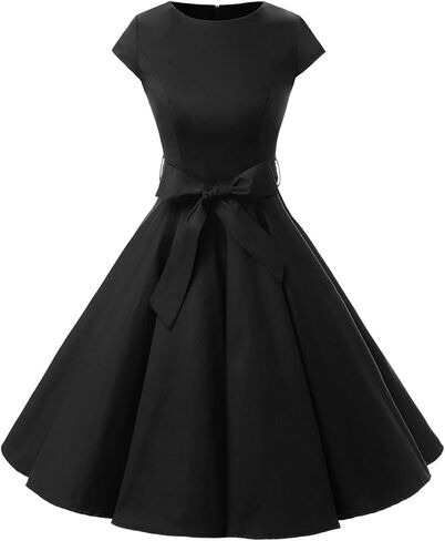Dressystar DS1956 Women Vintage 1950s Retro Rockabilly Prom Dresses Cap-Sleeve L Navy in Saudi Arabia