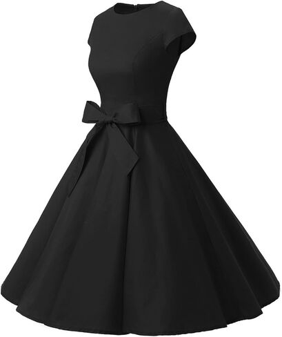 Dressystar DS1956 Women Vintage 1950s Retro Rockabilly Prom Dresses Cap-Sleeve L Navy in Saudi Arabia