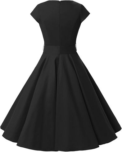 Dressystar DS1956 Women Vintage 1950s Retro Rockabilly Prom Dresses Cap-Sleeve L Navy in Saudi Arabia