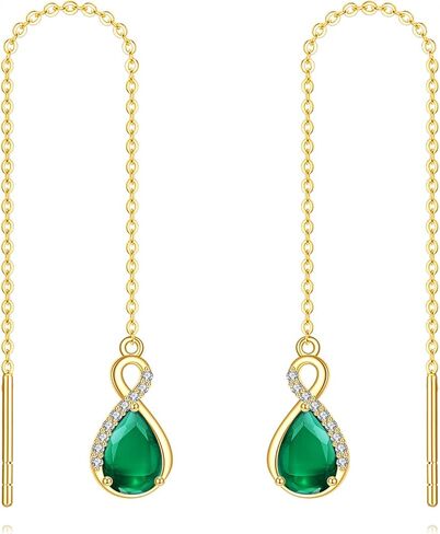 KECHO 14k Solid Gold Threader Earrings for Women Dangle Earrings Long Chain Earrings Hypoallergenic Real Gold Hanging Drop Earrings Bithday Valentines Jewelry Gifts for Mom Wife Girlfriend Daughter in Saudi Arabia