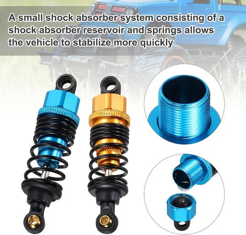 MECCANIXITY 2 Pcs RC Shock Absorber 1/10 62mm Adjustable Front & Rear Oil Shock Absorber Damper for 1/10 RC Car Crawler Racing Truck, Blue in Saudi Arabia