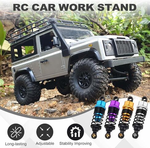 MECCANIXITY 2 Pcs RC Shock Absorber 1/10 62mm Adjustable Front & Rear Oil Shock Absorber Damper for 1/10 RC Car Crawler Racing Truck, Blue in Saudi Arabia