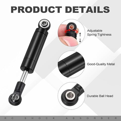 MECCANIXITY 4 قطع RC ممتص الصدمات 1/10 92 مم مخمدات امتصاص الصدمات الداخلية لزيت الزنبرك لسيارة 1/10 RC أجزاء ترقية شاحنة السباق، أرجواني in Kuwait
