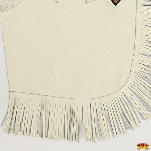 HILASON Bull Riding Chinks Adult Pro Rodeo Bronc Leather White | Handmade Chaps Western for Adults Hand Tooled in Saudi Arabia