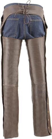 Milwaukee Leather ML1191 Chaps for Men's Premium Leather Snap Out Thermal Lined - Four Pockets Motorcycle Chap in Saudi Arabia