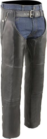 Milwaukee Leather ML1191 Chaps for Men's Premium Leather Snap Out Thermal Lined - Four Pockets Motorcycle Chap in Saudi Arabia
