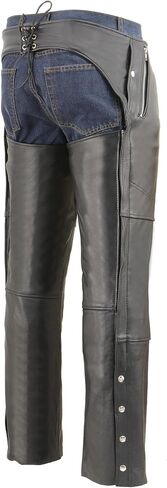 Milwaukee Leather ML1191 Chaps for Men's Premium Leather Snap Out Thermal Lined - Four Pockets Motorcycle Chap in Saudi Arabia