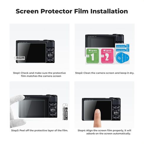 واقي شاشة K&F CONCEPT 3 قطع لكاميرا Canon R50 R8 كاملة الإطار بدون مرآة وغطاء حذاء ساخن، واقي شاشة من الزجاج المقوى فائق الوضوح، مضاد للخدش وخالي من الفقاعات ومقاوم للغاية in Saudi Arabia