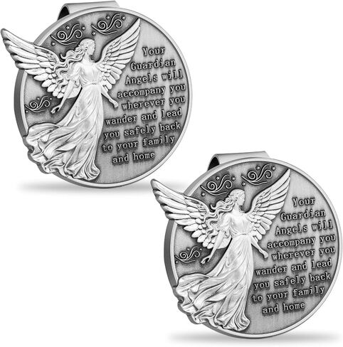 مشبك واقي للسيارة Guardian Angel - مناسب للسائقين الجدد! إكسسوارات السيارات المسيحية والهدايا الكاثوليكية للنساء، رفيق الرحلة الإيماني قطعة واحدة in Kuwait