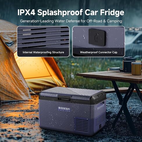 ثلاجة سيارة BODEGA 12 فولت - فريزر محمول 26QT IPX4 ثلاجة سيارة مقاومة للماء ومبرد كهربائي فائق الهدوء لشاحنة فان والتخييم والسفر 12/24 فولت تيار مستمر 110 ~ 240 فولت تيار متردد، -4 درجة فهرنهايت ~ 68 درجة فهرنهايت in Kuwait