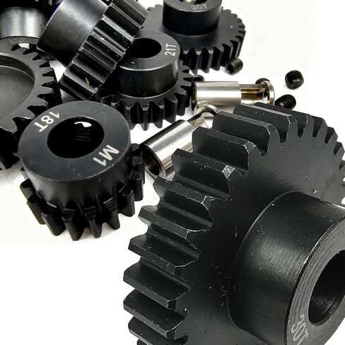 29T M1 8mm Steel Pinion Gear with 8mm to 5mm Adapter Shaft for Traxxas 1/5 X-MAXX 1/10 RC Car Buggy Truck, Available in 14T to 30T Mod 1 Motor Gear for Enhanced Performance and Durability in Saudi Arabia