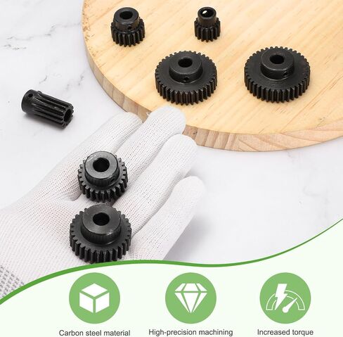 MECCANIXITY 2Pcs 1M 25T Steel Motor Pinion Gears, RC Motor Gears Fits 8mm Shaft Bore for RC Vehicles Truck Drift Remote Control Car Off-Road Crawler Parts, Black in Saudi Arabia