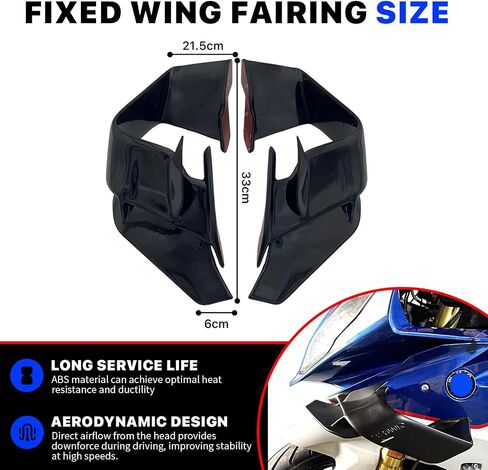 Fairings سوداء لسيارة BMW S1000RR - عاكسات الهواء للانزلاق على الطريق مع جناح BMW، ملحقات الدراجات النارية لسيارات BMW S1000RR 2015-2018 (أسود ساطع) in Kuwait