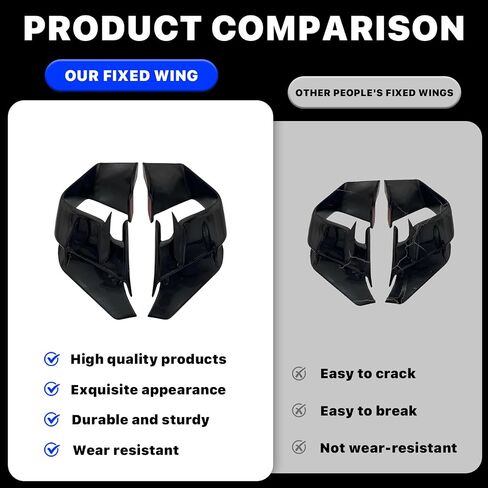 Fairings سوداء لسيارة BMW S1000RR - عاكسات الهواء للانزلاق على الطريق مع جناح BMW، ملحقات الدراجات النارية لسيارات BMW S1000RR 2015-2018 (أسود ساطع) in Kuwait
